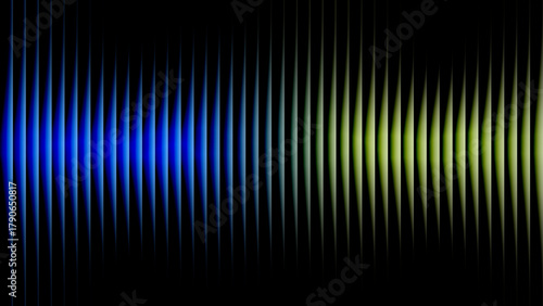 Fotografie dark black background with dual neon blue and lime green vertical lines