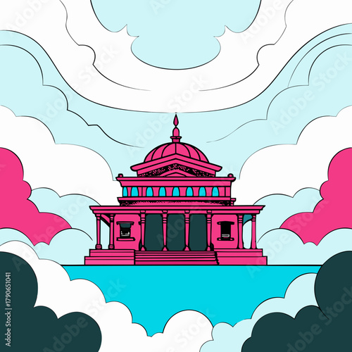 vector illustration of an ancient building