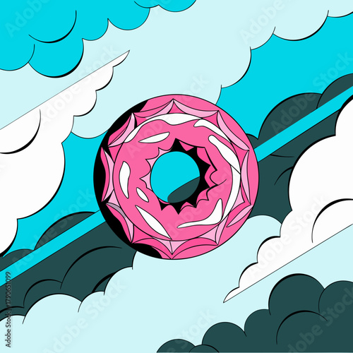 blue sea background with flowers