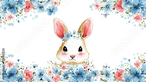 Cute Bunny Head Frame for Photo Album & Note Book Page