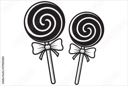 Colorful Swirl Lollipop Vector Collection for Candy Design