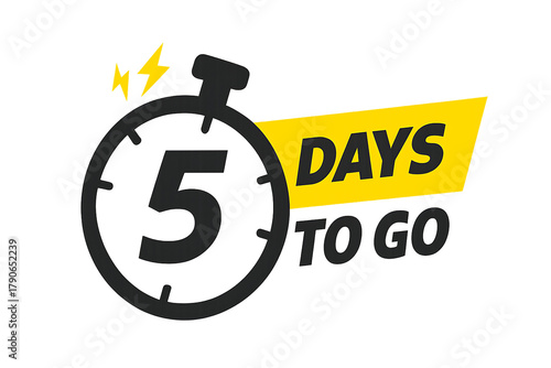 Countdown timer showing five days left until an event or sale