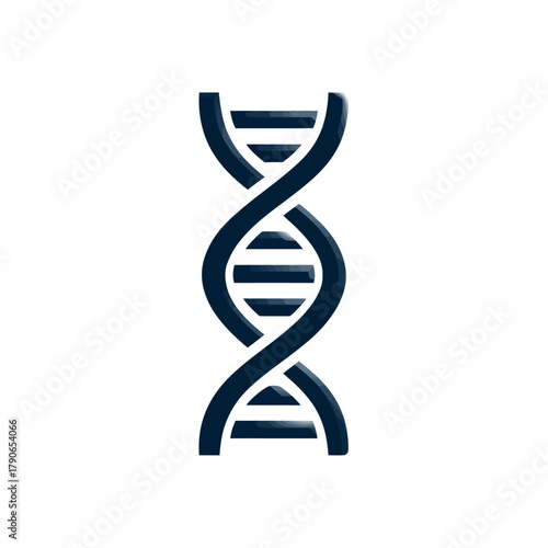 Abstract dna helix symbol on white background representing genetic science