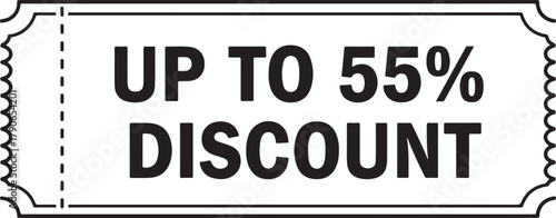 Up to fifty five percent discount offer sale promotion