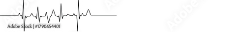 Continuous black line art heartbeat pulse design representing life, health, medical themes, and dynamic rhythm.