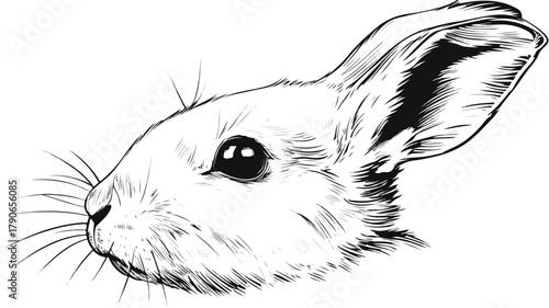 Rabbit Head Solid Icon Animals Concept Hare Head Vector Image