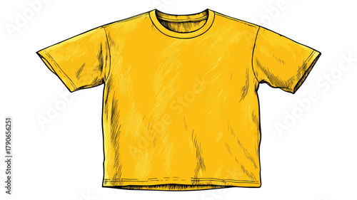 Vibrant Yellow T-Shirt Vector Art Design Illustration for Fashion Brand Promotion