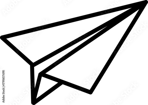 Paper Airplane Send Message Icon Line Art