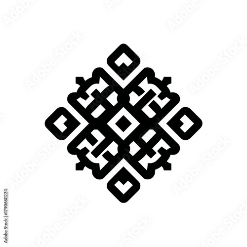 Abstract geometric design in black and white isolated on a clean background