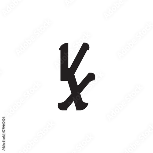 Unique minimalist overlaping VX Initial Bold Logo Alphabet Monogram Simple Design