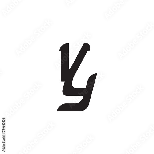 Unique minimalist overlaping VY Initial Bold Logo Alphabet Monogram Simple Design
