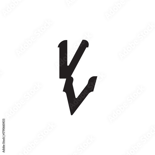 Unique minimalist overlaping VV Initial Bold Logo Alphabet Monogram Simple Design