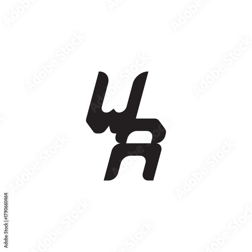 Unique minimalist overlaping WA Initial Bold Logo Alphabet Monogram Simple Design