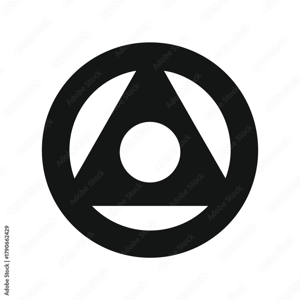 Fototapeta premium Abstract geometric symbol in black and white design for conceptual illustration