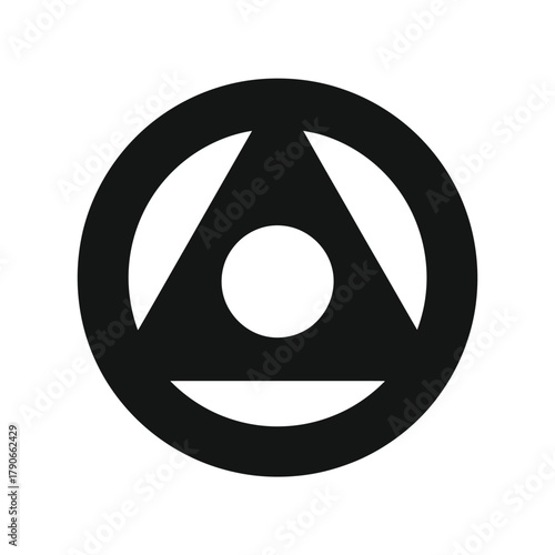 Abstract geometric symbol in black and white design for conceptual illustration
