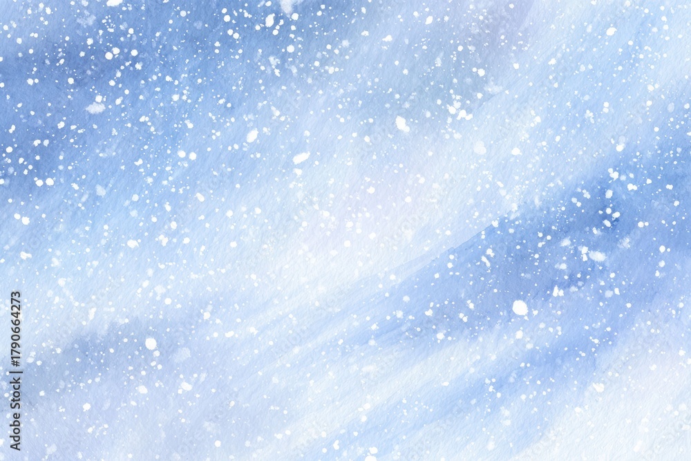 Obraz premium Winter Serenity captures the calm beauty of snow falling through soft clouds and blue light. The air feels peaceful, pure, and endless in this gentle moment.