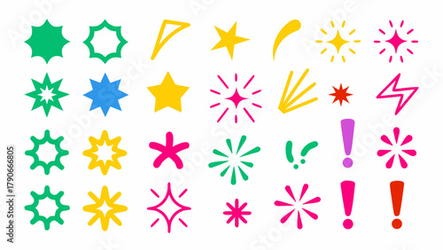 Comic doodle expression. Cartoon manga effect, speech bubble, lightning arrow, lightbulb idea, love and shock, angry emoji expressive symbol. Spiral, tears and stars. Vector set 3