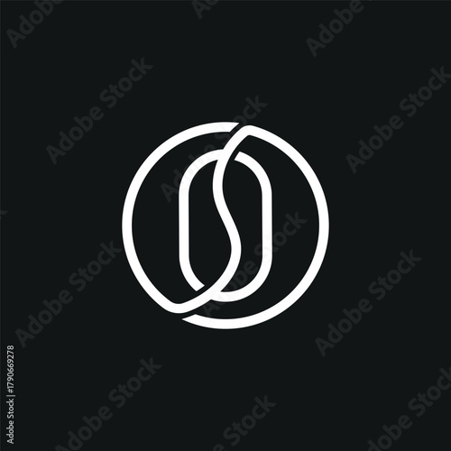 Minimalist coffee bean line logo design. Simple modern cafe and coffee shop vector icon