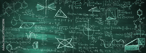 Math and science chalkboard background