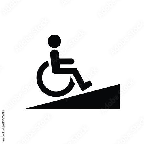 Accessible entrance ramp symbol for wheelchair users