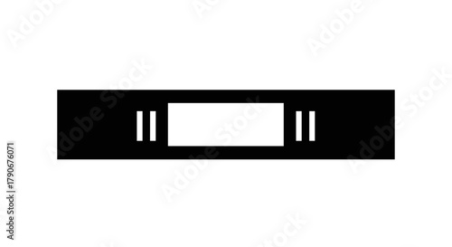 Black horizontal border design element for graphic use  
