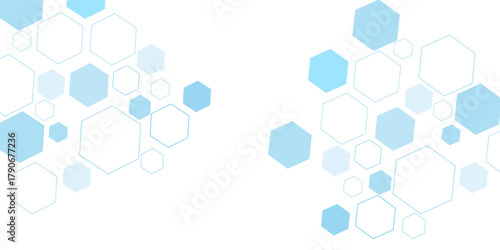 Fototapeta Naklejka Na Ścianę i Meble -  abstract geometric blue texture background. blue hexagon 3D background texture. 3d rendering illustration. Clear pattern abstract background hexagon .Futuristic abstract banner.