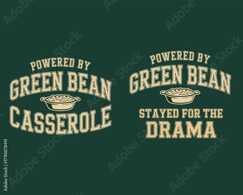 Фотография Humorous green bean casserole and drama quotes retro typographic design