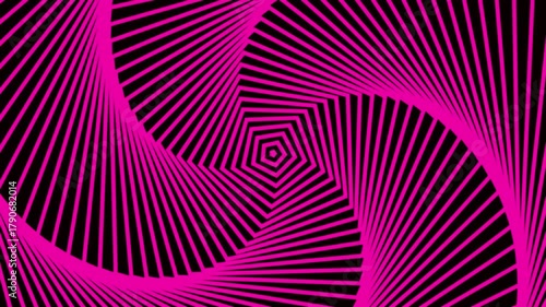 Pink neon spiral geometric rotation