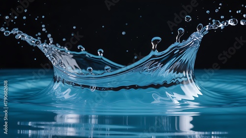 Water drop crown on black back