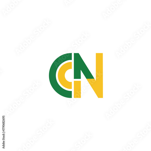 Modern abstract design with CN initials