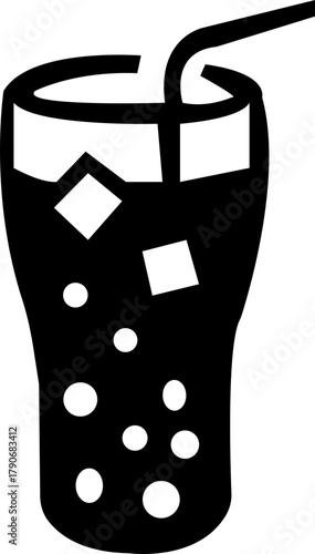 Clear glass beverages of milk, water, and juice a glass of water silhouette black vector icon illustration minimalism, isolated on transparent background