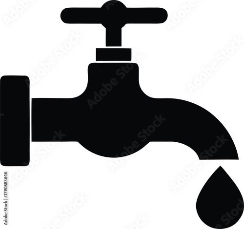 Water tap vector icon, Faucet or plumbing graphic