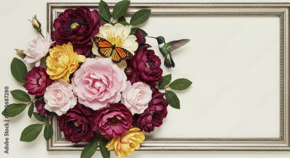 Fototapeta premium arrangement beauty within ornate frame