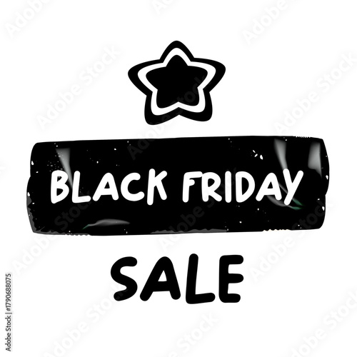Fotografie Black Friday SALE black and white sticker isolated on white