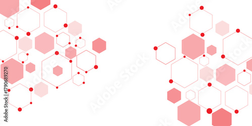 Fotografie abstract geometric red texture background red hexagon 3D background texture