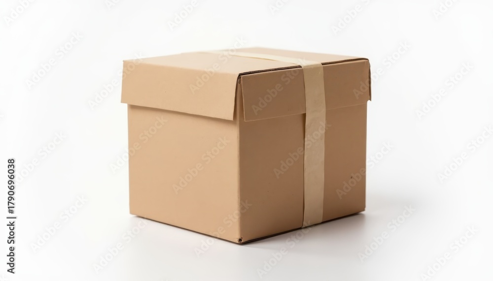 Fototapeta premium Unbranded White Cardboard Shipping Box