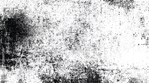 Obraz na plátně Abstract grunge halftone dot texture background with distressed worn effect isolated on white background, Vector, illustration