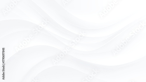 Fotografie Minimalist white backdrop with gentle curved lines and soft shadow effect Vector, illustration