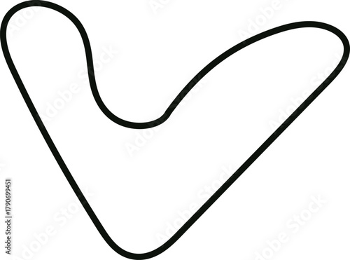 A simple black and white illustration of a racetrack, perfect for minimalist designs and racingthemed projects