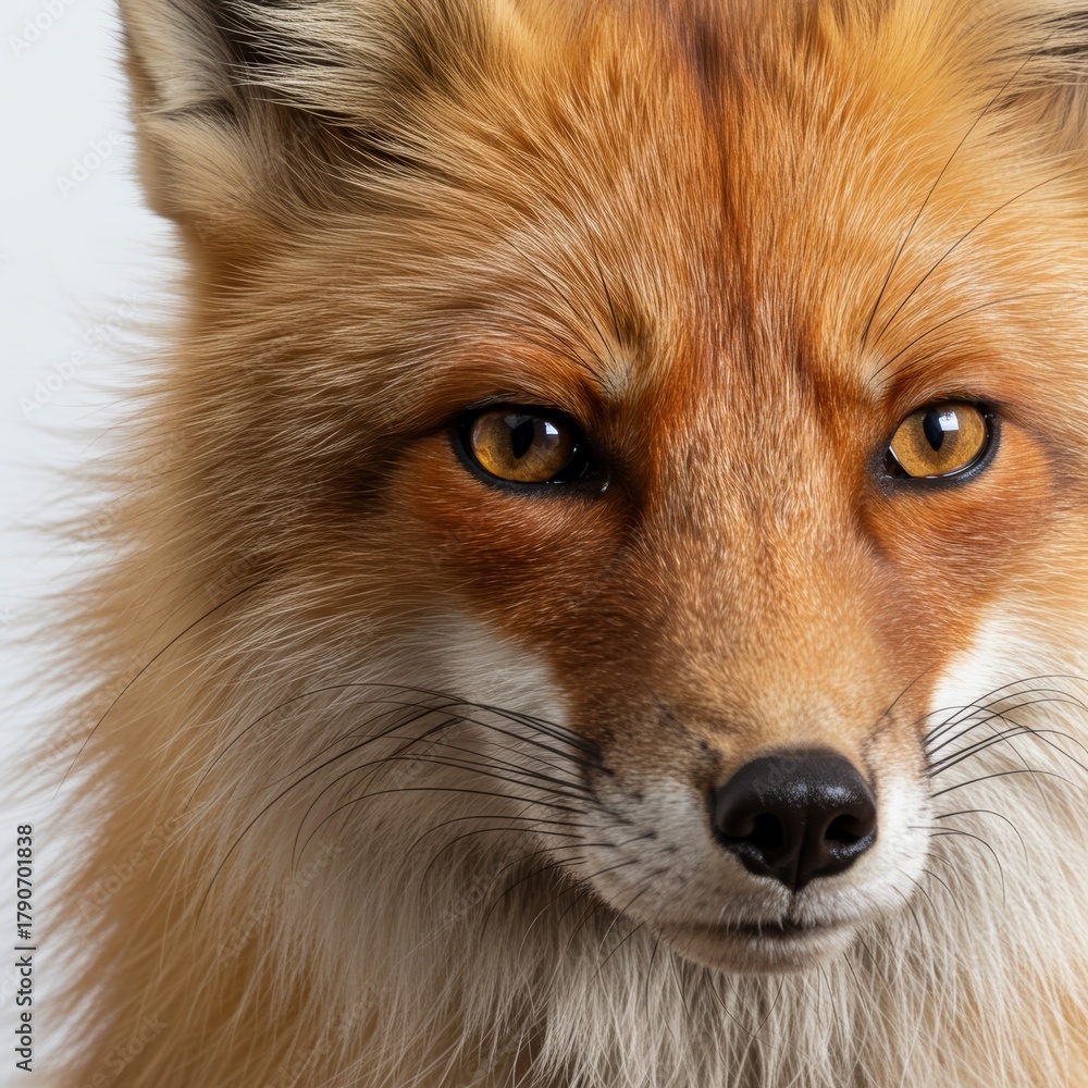 Fototapeta premium Red Fox Gazes Intently at Camera in Studio
