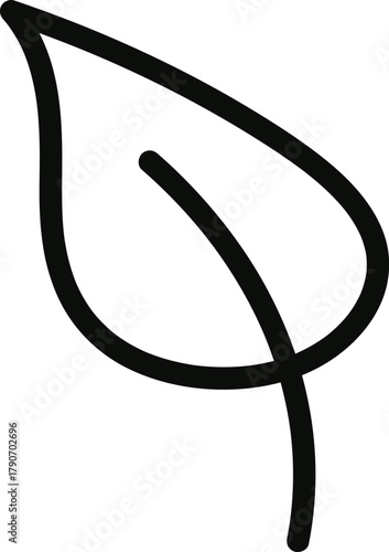 Simple black leaf illustration, a minimalist design for naturethemed projects and ecofriendly campaigns