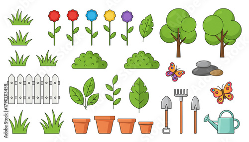 Fototapeta Naklejka Na Ścianę i Meble -  set of gardening icons
