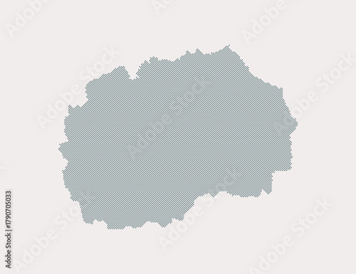 Map of North Macedonia from points dotted template