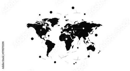 Global network of connections illustrated across a world map.