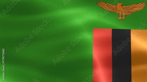 3D-Illustration of a Zambia flag - realistic waving fabric flag.