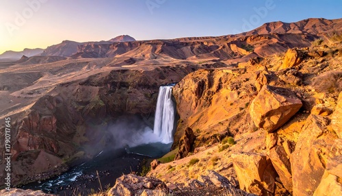 Grand Falls Arizona - A Majestic Waterfall in the Desert Landscape.