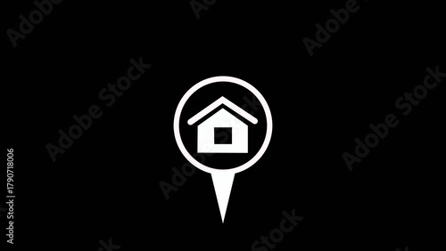 A clean  home location pin icon Perfect for real estate businesses, property listings, navigation apps, housing services, home search websites, maps, construction companies, and smart city branding.