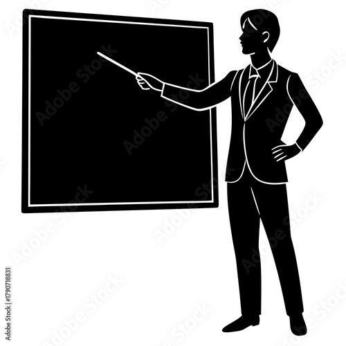 businessman with a blackboard