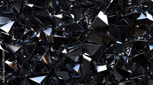 Fototapeta Naklejka Na Ścianę i Meble -  Abstract Composition of Glistening Polished Metal Shards
