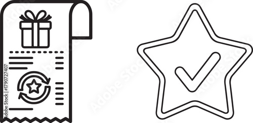 Return receipt and rating icon vector illustration